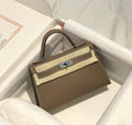 Hermes Kelly Mini 20 Etoupe Epsom Silver Hardware Bag