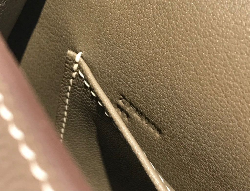 Hermes Kelly Mini 20 Etoupe Epsom Silver Hardware Bag