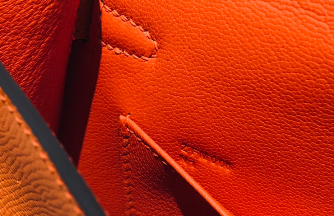 Hermes Kelly Mini 20 Orange Epsom Gold Hardware Bag