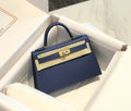 Hermes Kelly Mini 20 Denim Epsom Gold Hardware Bag