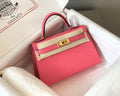 Hermes Kelly Mini 20 Dark Pink Epsom Gold Hardware Bag