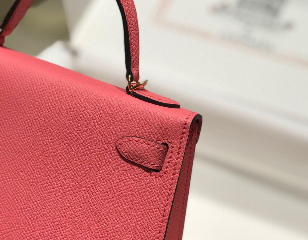 Hermes Kelly Mini 20 Dark Pink Epsom Gold Hardware Bag