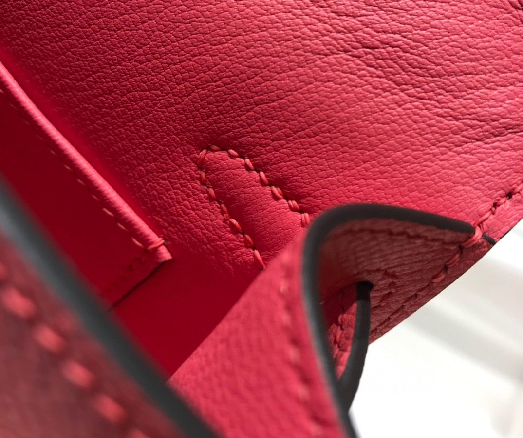 Hermes Kelly Mini 20 Dark Pink Epsom Gold Hardware Bag