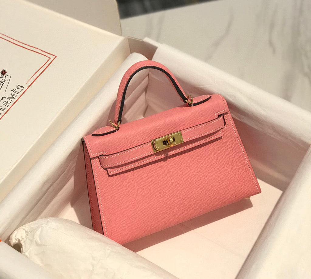 Hermes Kelly Mini 20 Pink Epsom Gold Hardware Bag