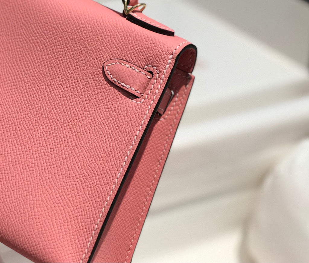 Hermes Kelly Mini 20 Pink Epsom Gold Hardware Bag