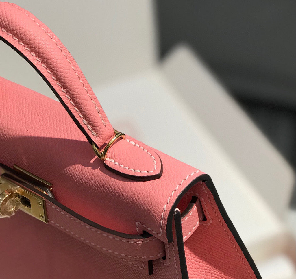 Hermes Kelly Mini 20 Pink Epsom Gold Hardware Bag