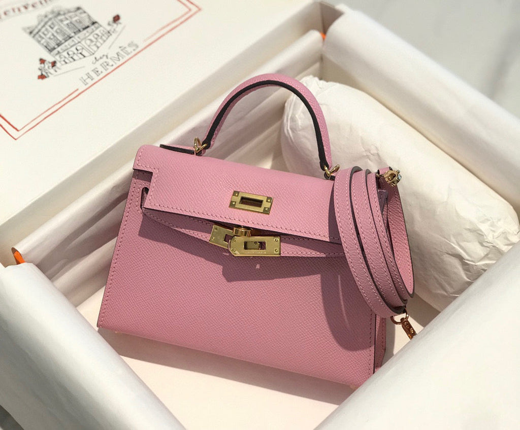 Hermes Kelly Mini 20 Light Pink Epsom Gold Hardware Bag