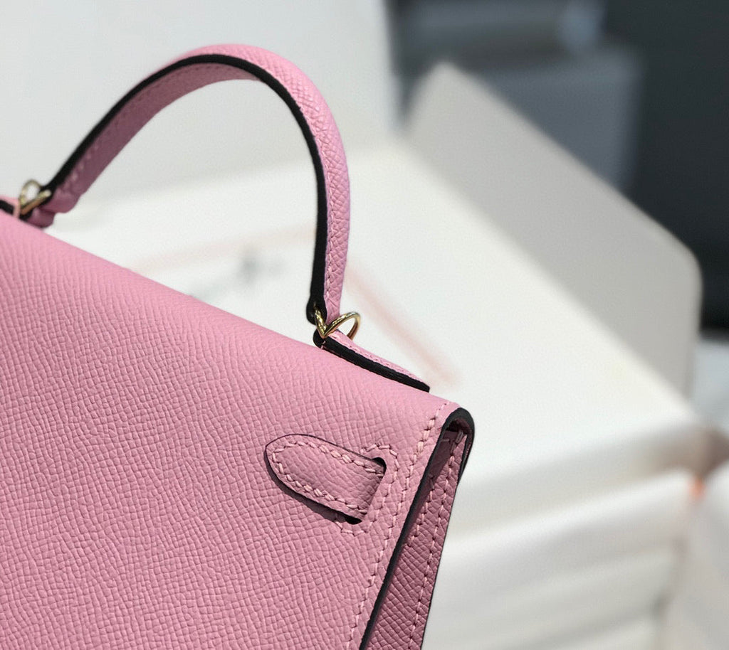 Hermes Kelly Mini 20 Light Pink Epsom Gold Hardware Bag
