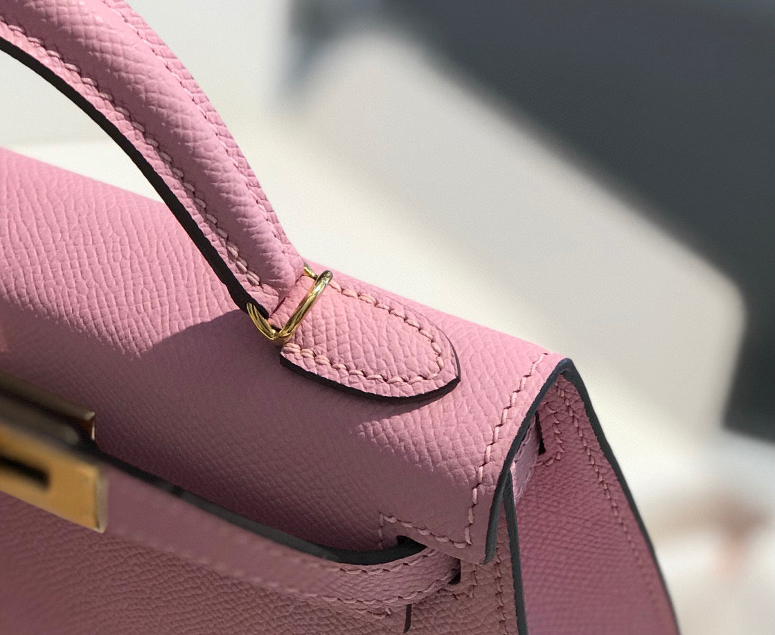 Hermes Kelly Mini 20 Light Pink Epsom Gold Hardware Bag