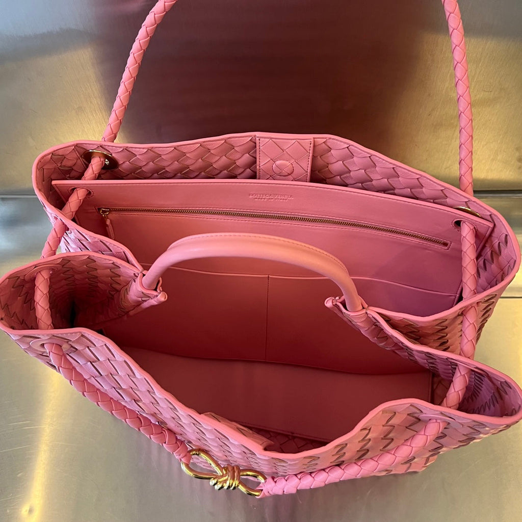 Bottega Veneta Large Andiamo 45cm Pink Lambskin Bag