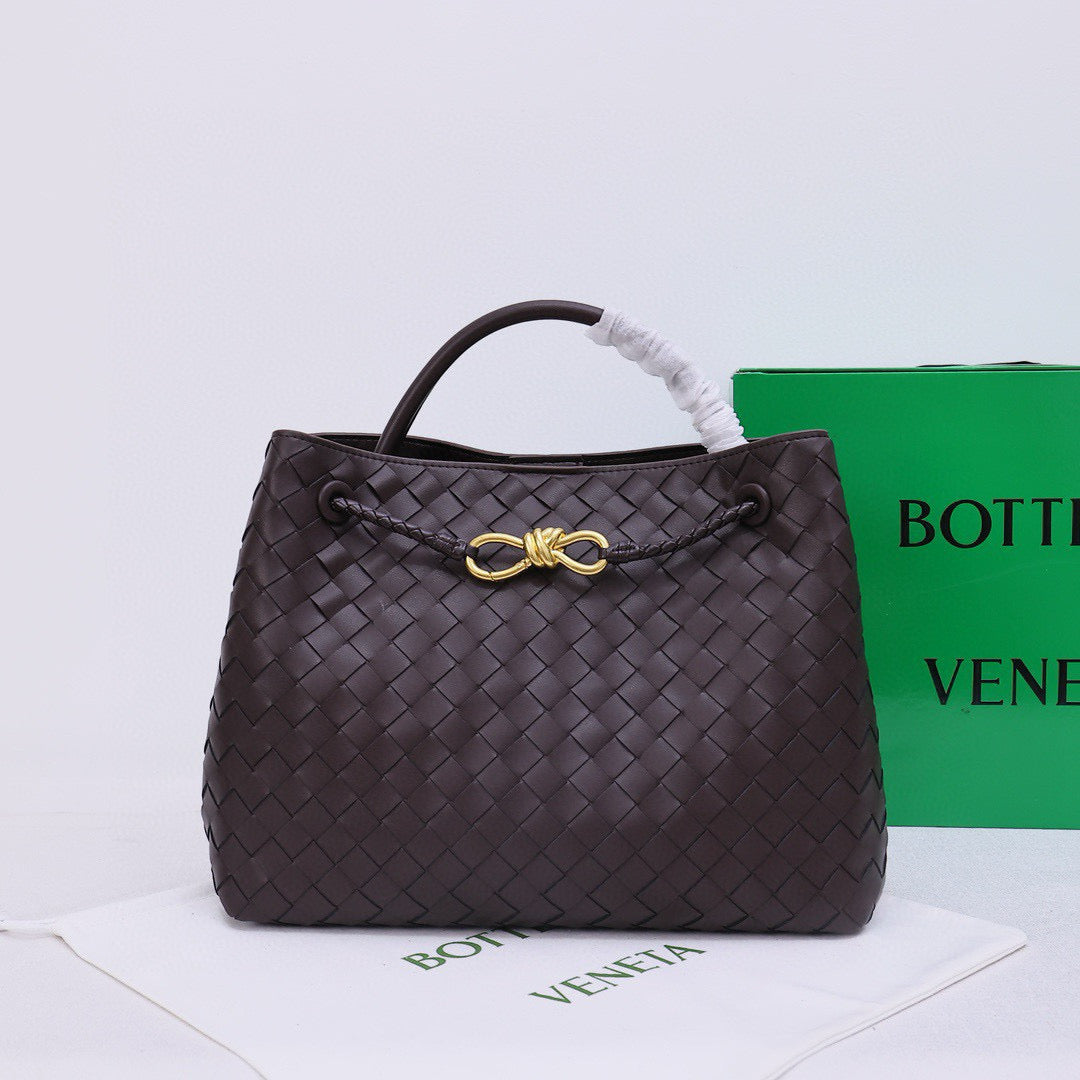 Bottega Veneta Medium Andiamo 32 Brown Lambskin Gold Hardware Bag