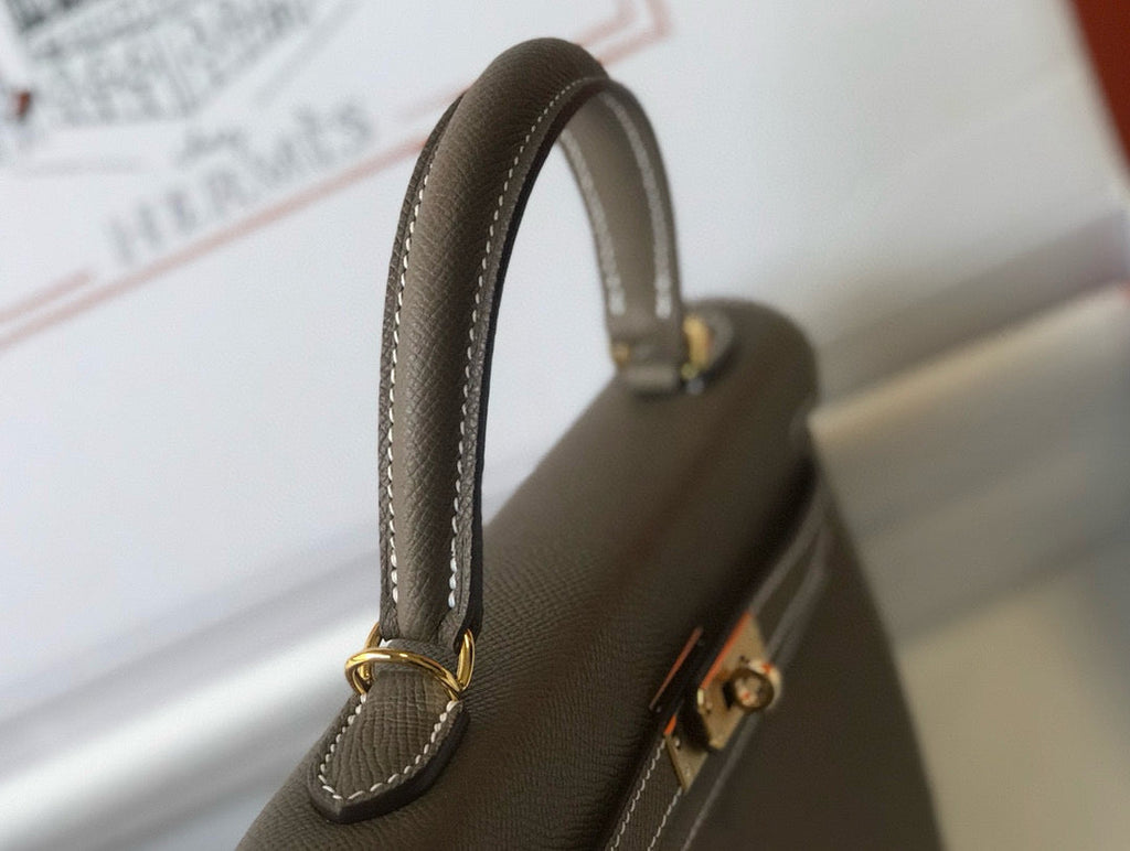 Hermes Kelly 25 Etoupe Epsom Leather Gold Hardware Bag