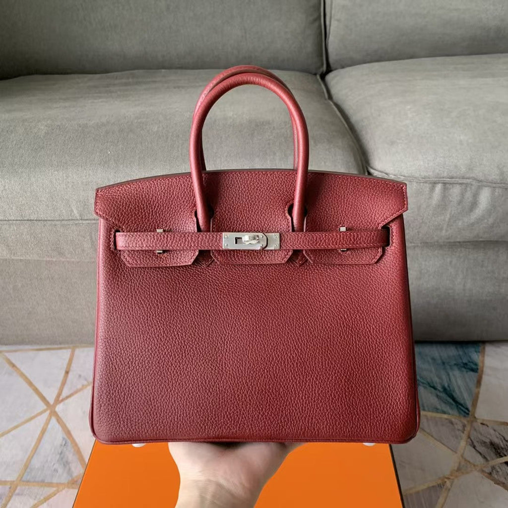 Hermes Birkin 30cm Jam Calfskin Silver Hardware Bag