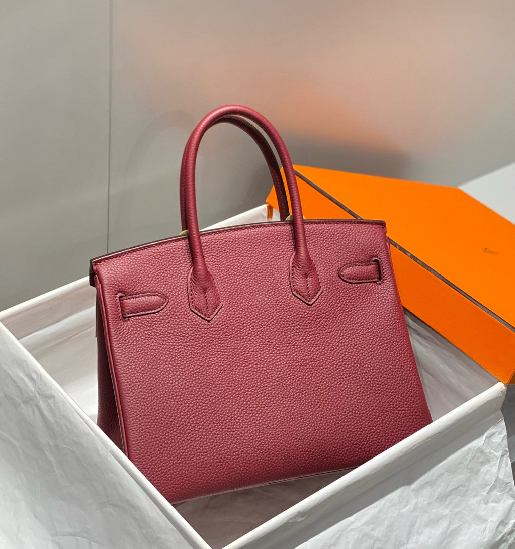 Hermes Birkin 25cm Burgundy Calfskin Gold Hardware Bag