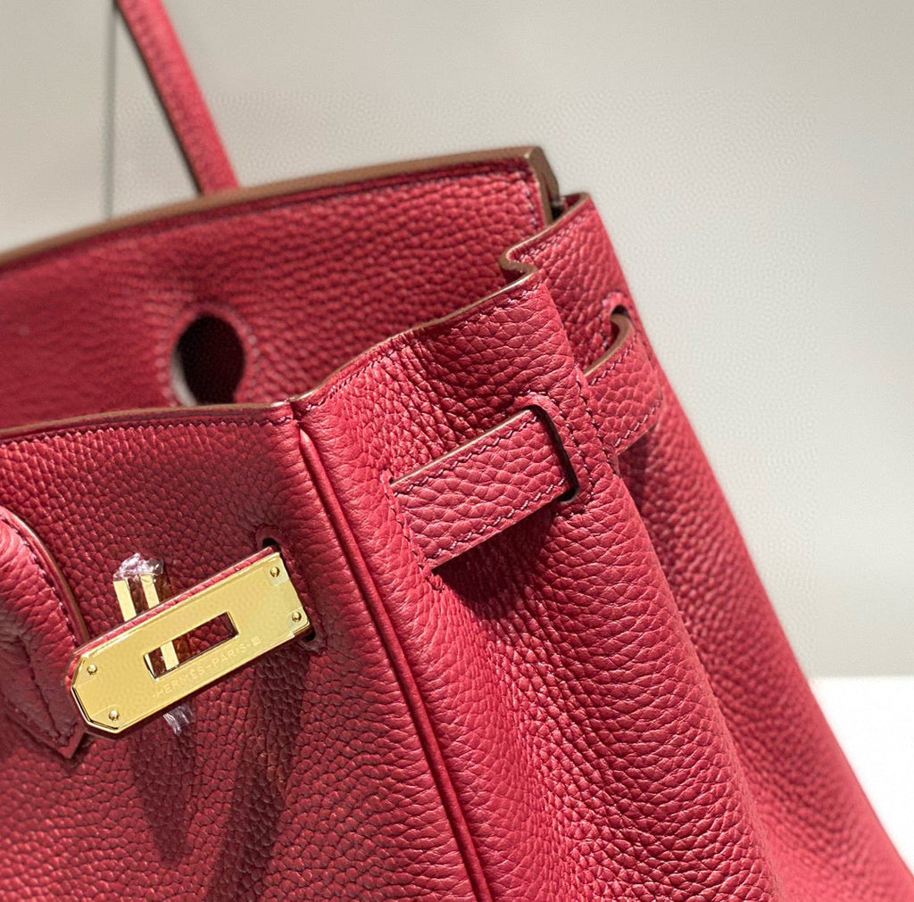 Hermes Birkin 25cm Burgundy Calfskin Gold Hardware Bag