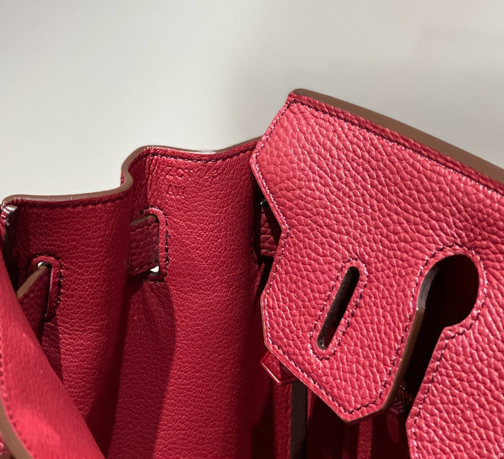 Hermes Birkin 25cm Burgundy Calfskin Gold Hardware Bag