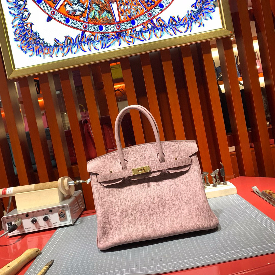Hermes Birkin 30cm Light Pink Togo Leather Gold Hardware Bag