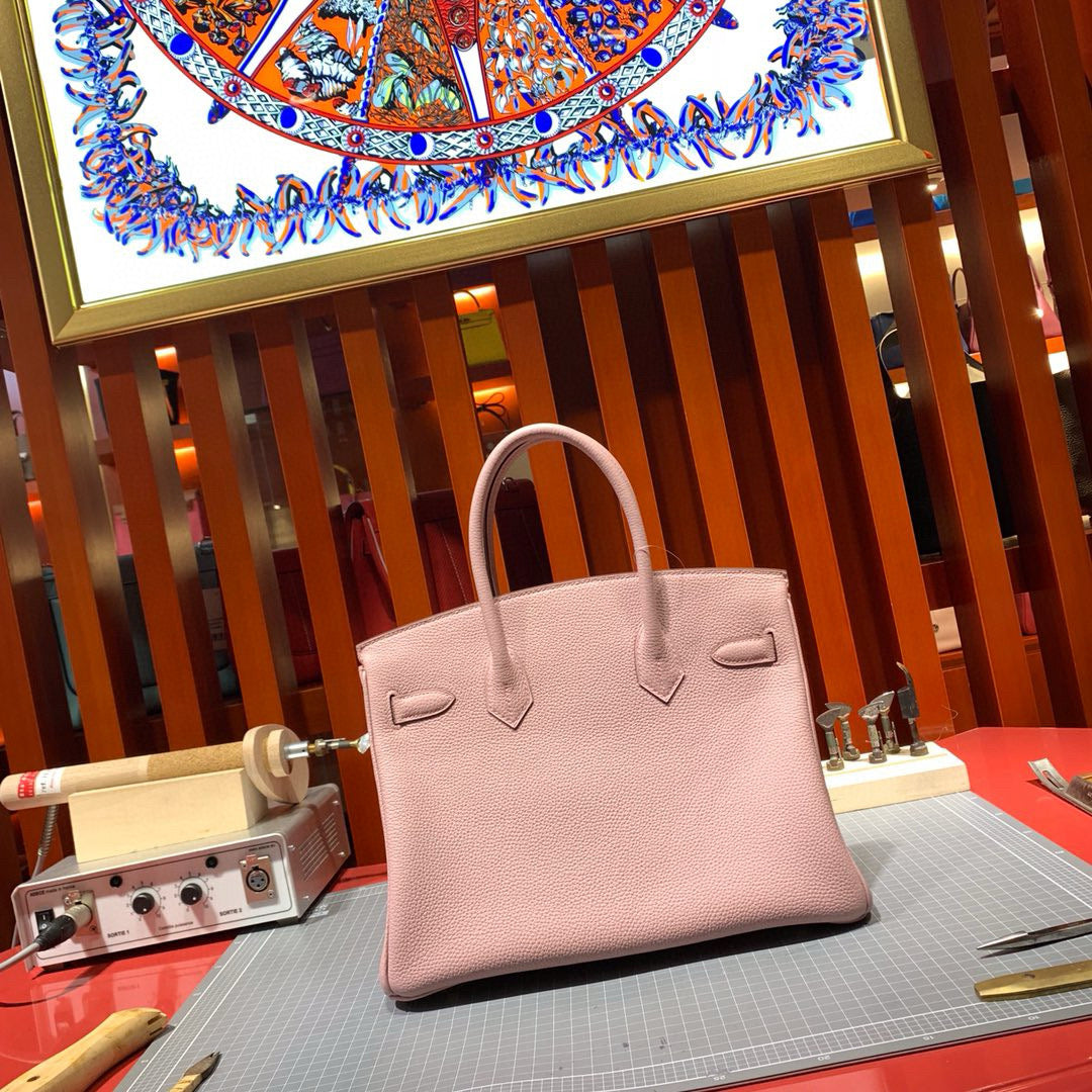 Hermes Birkin 30cm Light Pink Togo Leather Gold Hardware Bag