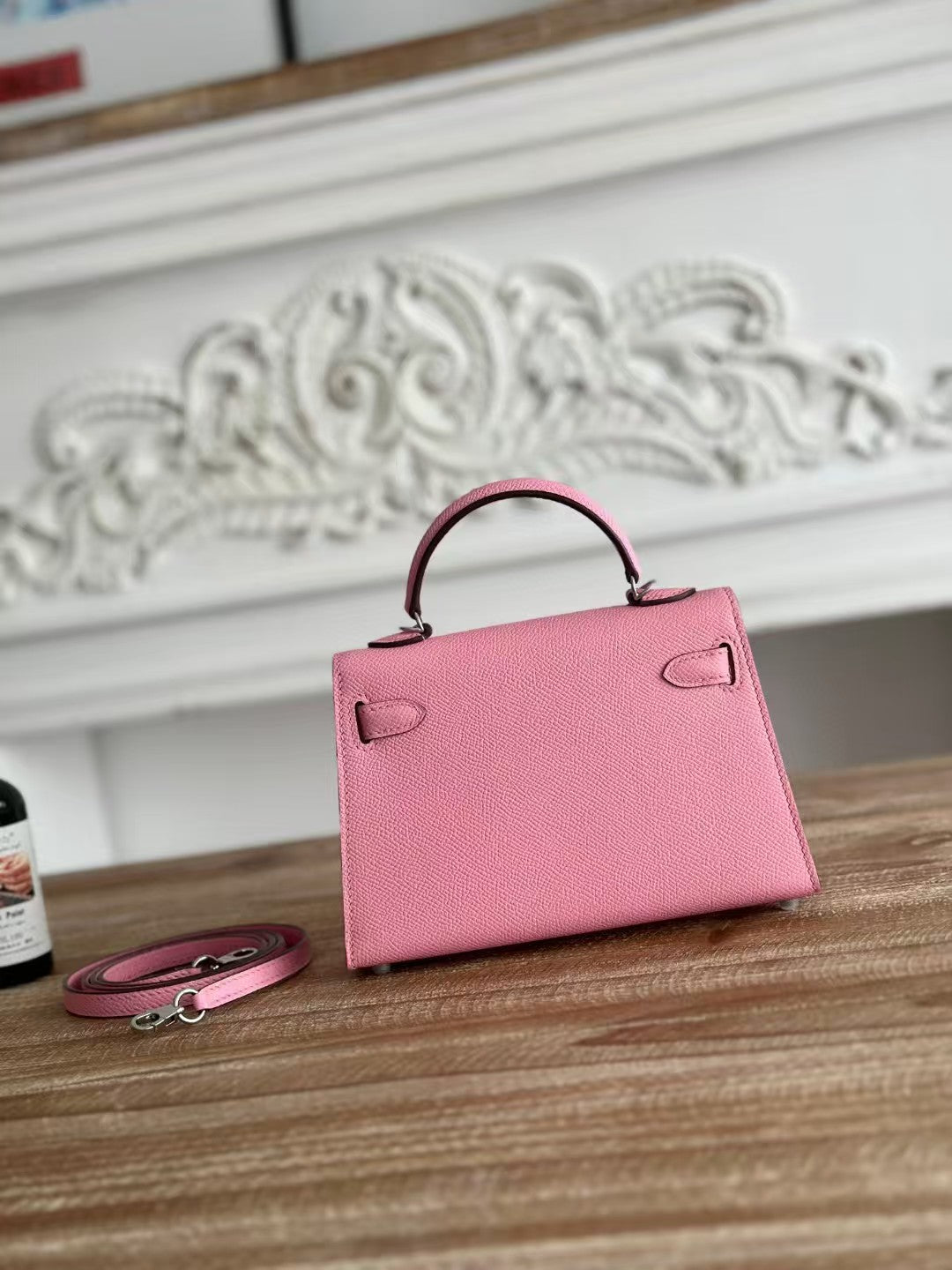 Hermes Kelly Mini 19 Light Pink Calfskin Silver Hardware Bag