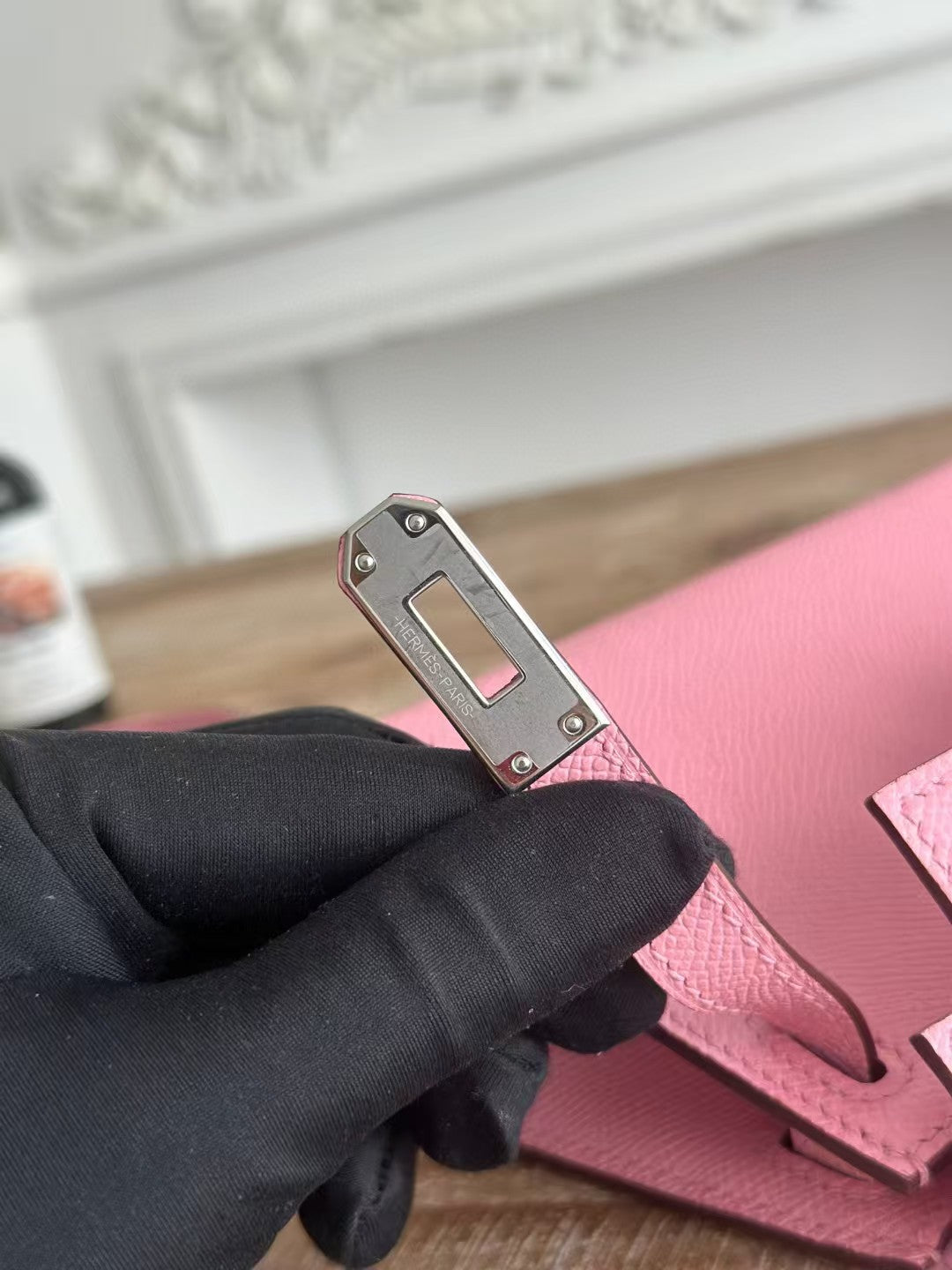 Hermes Kelly Mini 19 Light Pink Calfskin Silver Hardware Bag