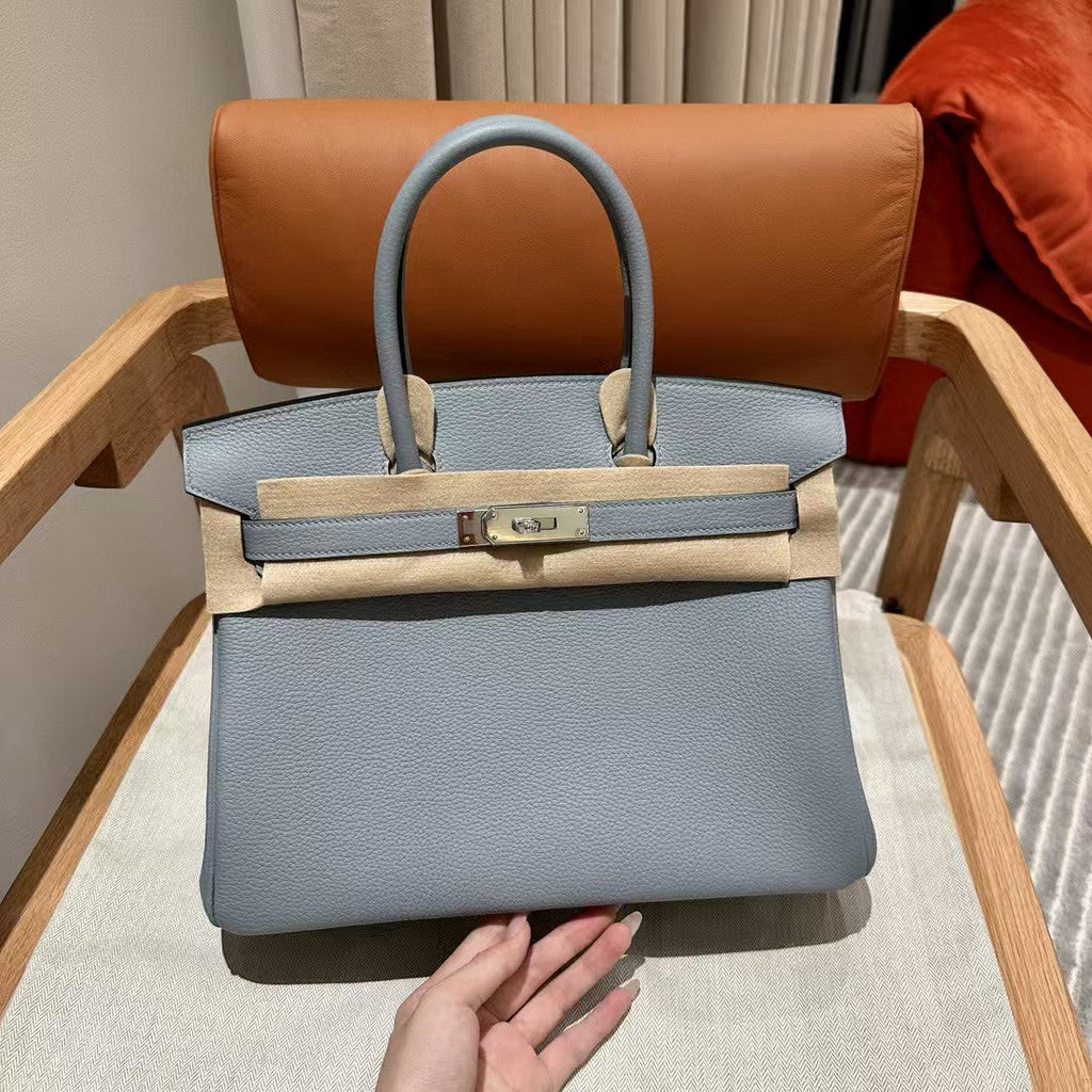 Hermes Birkin 30cm Cloud Blue Togo Leather Silver Hardware Bag