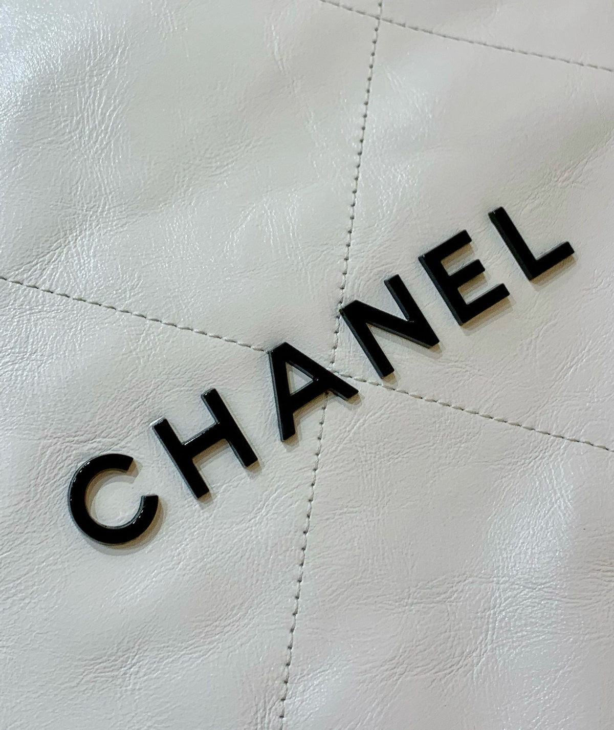 Chanel Hobo Bag 37 White Black Lambskin Gold Hardware