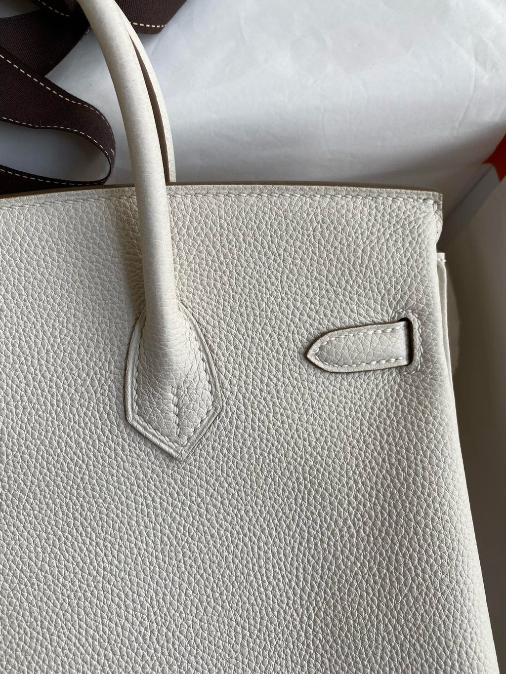 Hermes Birkin 25cm Cream Togo Leather Gold Hardware Bag