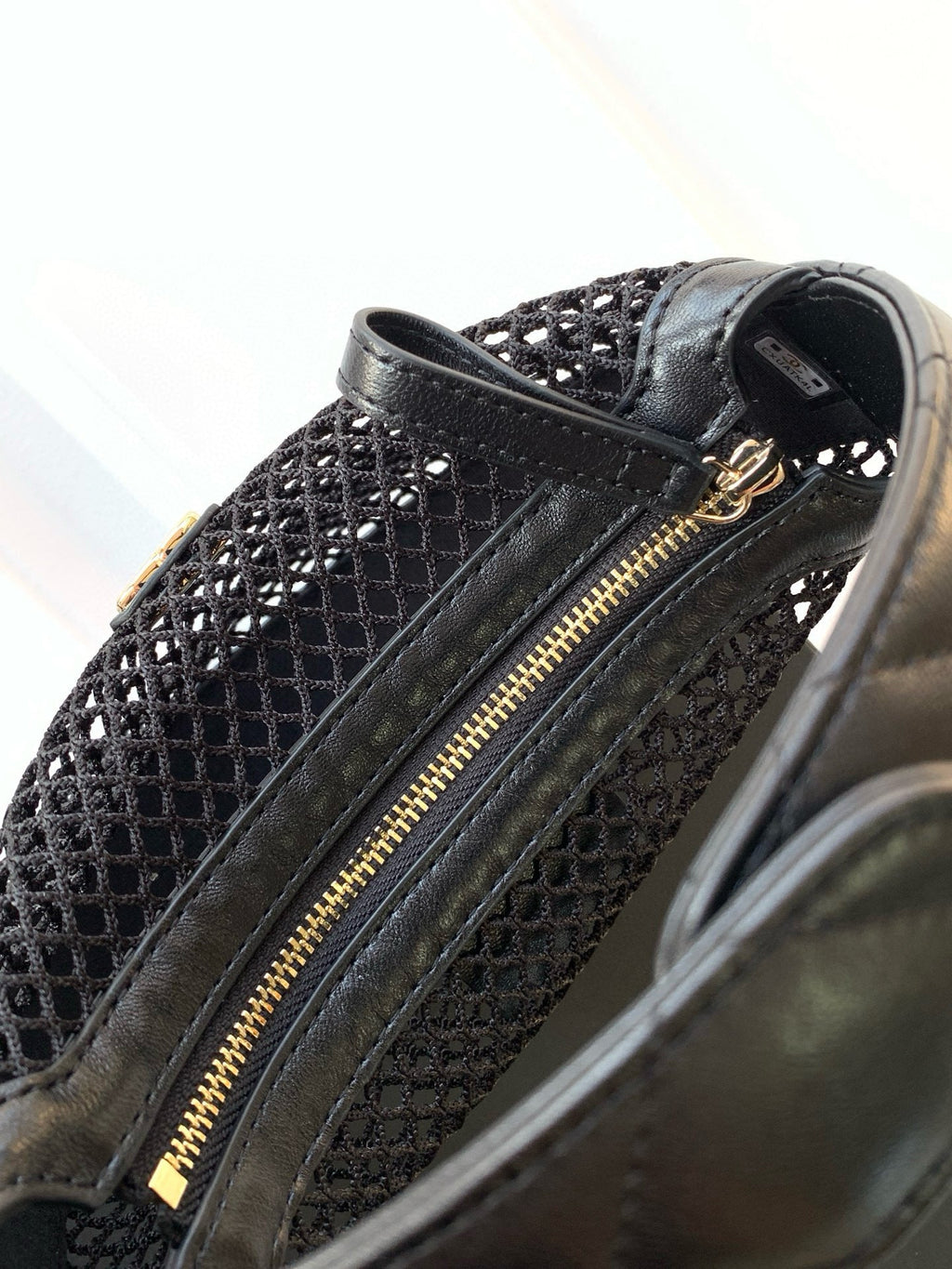 Chanel 25S Pouch in Black Lambskin with Mesh Gold Hardware