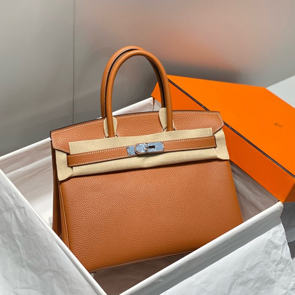 Hermes Birkin 30cm Brown Togo Leather Silver Hardware Bag