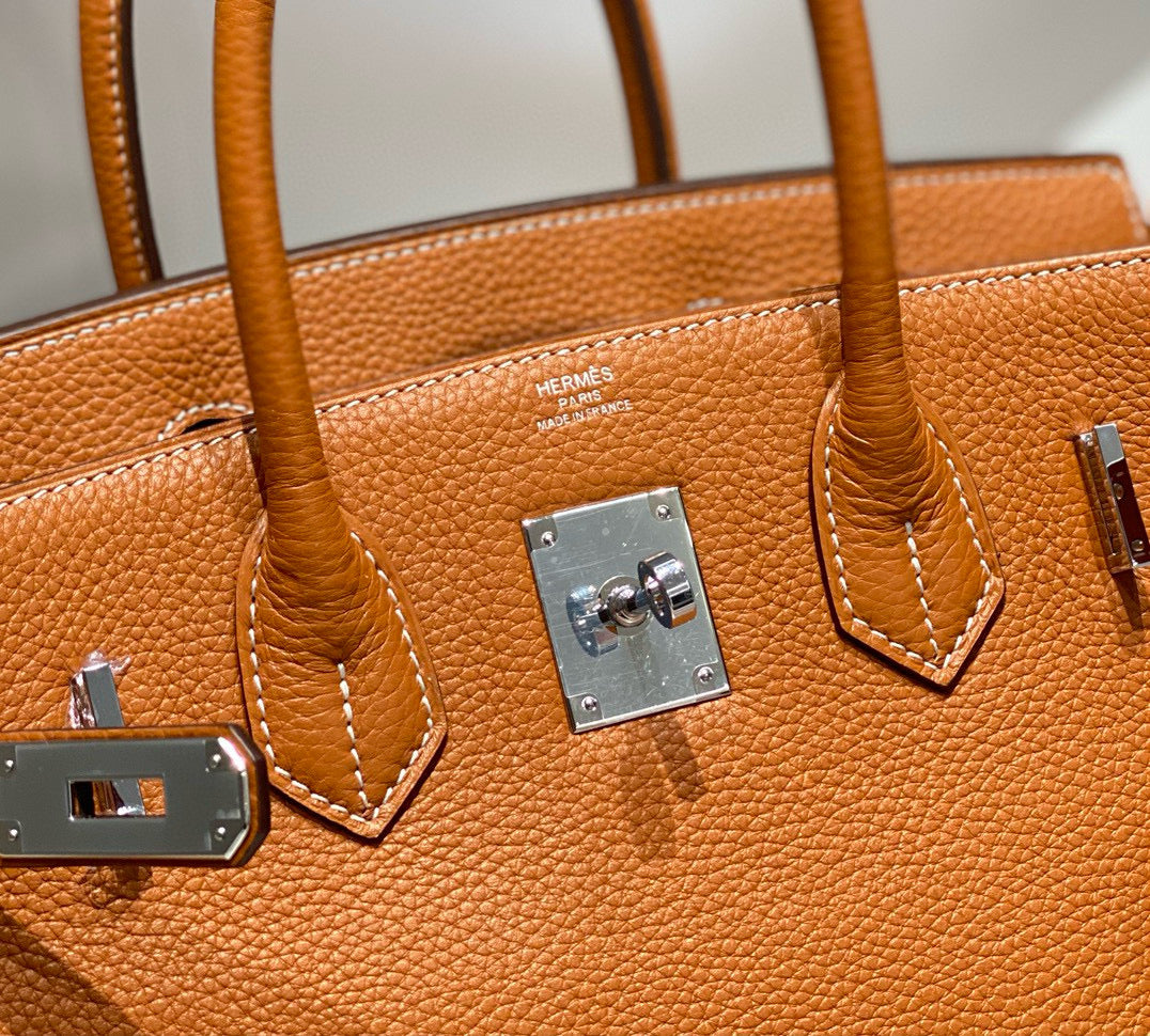 Hermes Birkin 30cm Brown Togo Leather Silver Hardware Bag