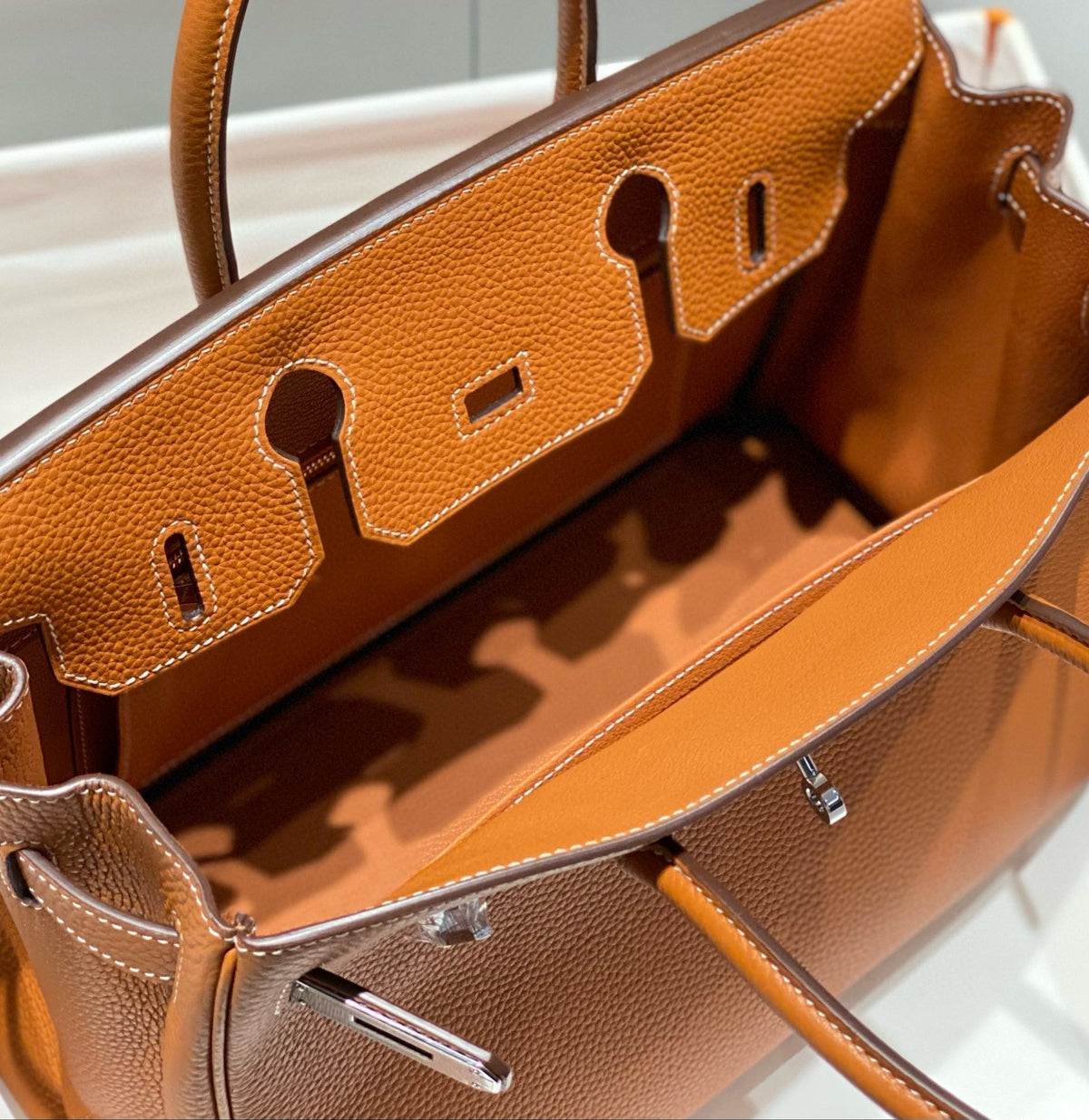 Hermes Birkin 30cm Brown Togo Leather Silver Hardware Bag