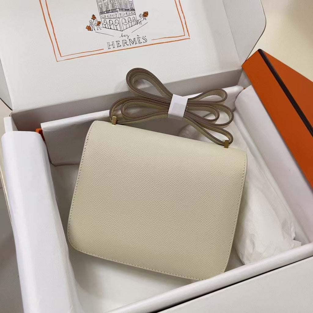 Hermes Constance 18 Milky White Epsom Gold Hardware Bag