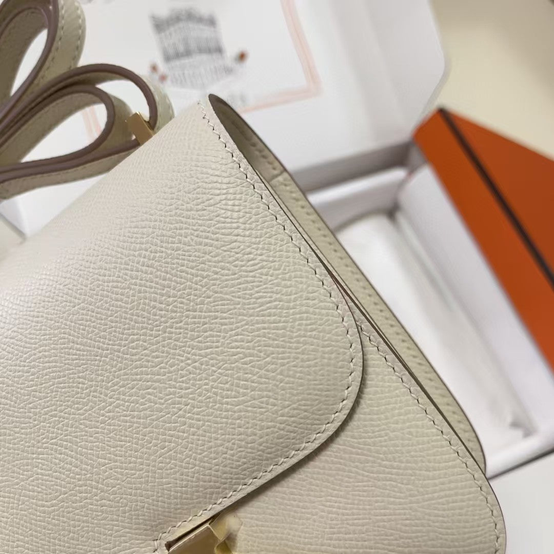 Hermes Constance 18 Milky White Epsom Gold Hardware Bag