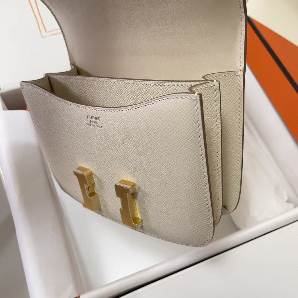 Hermes Constance 18 Milky White Epsom Gold Hardware Bag