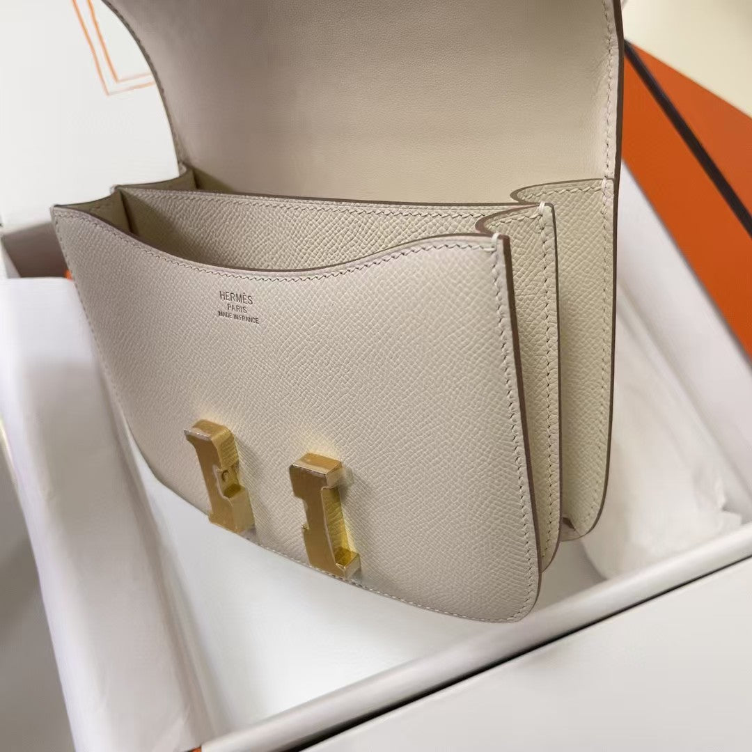 Hermes Constance 18 Milky White Epsom Gold Hardware Bag