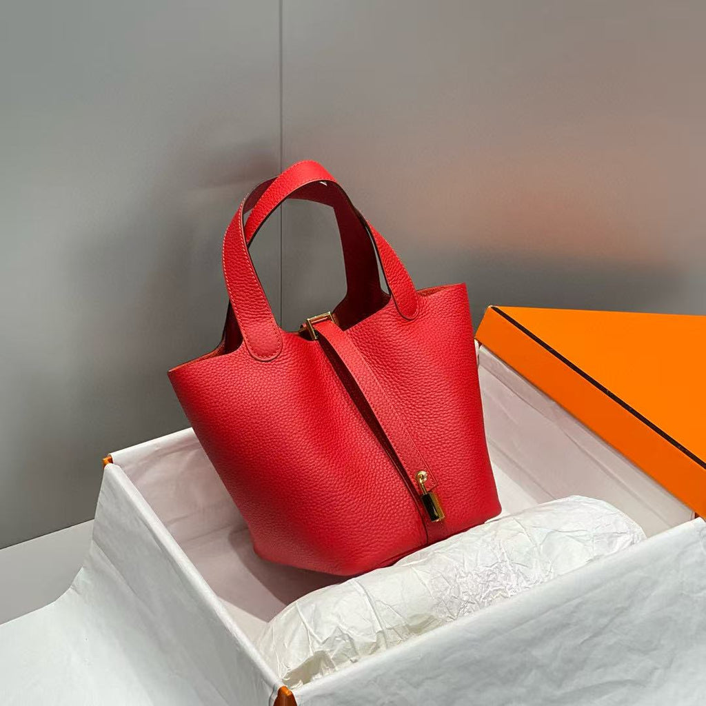 Hermes Picotin Lock 18 Red Calfskin Bag