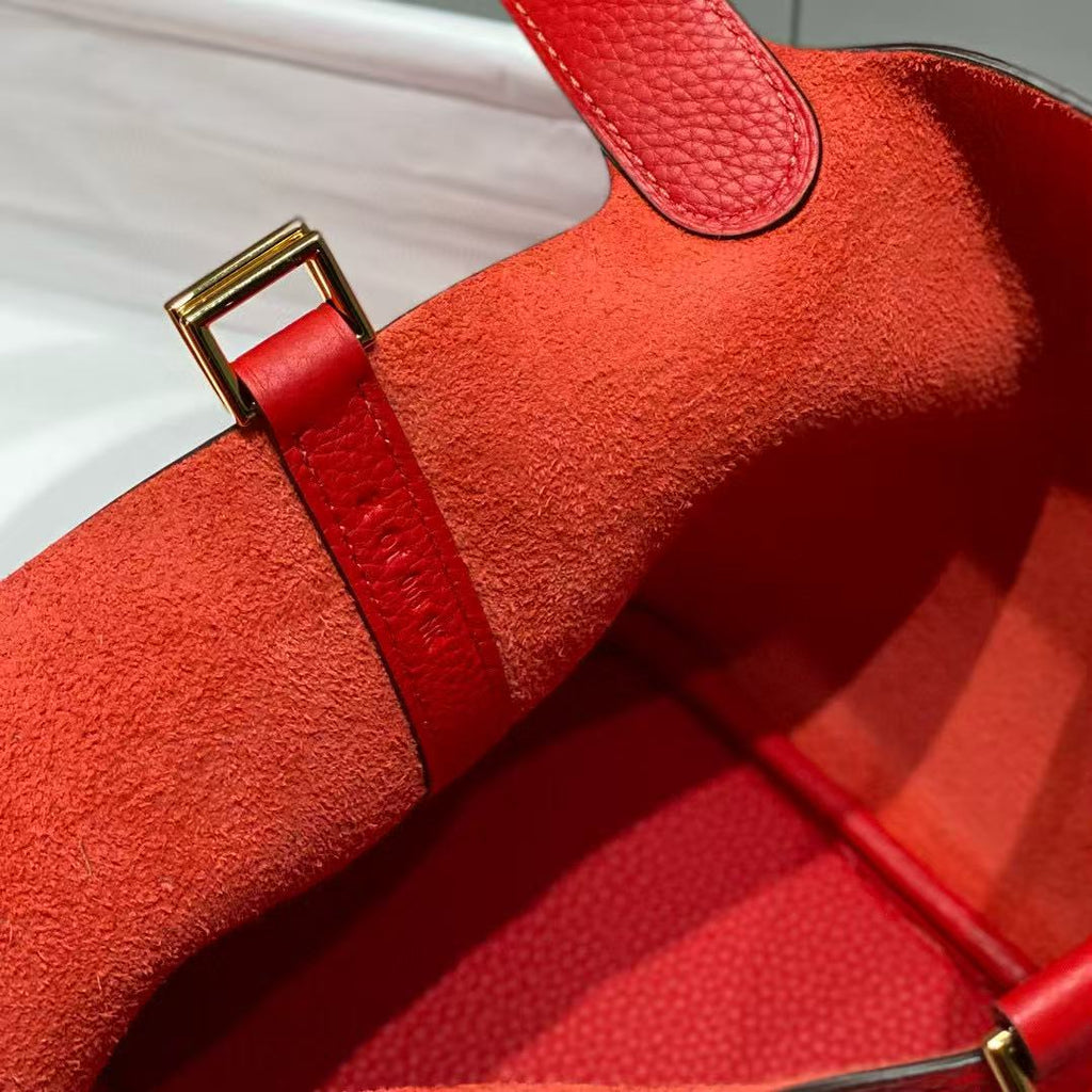 Hermes Picotin Lock 18 Red Calfskin Bag