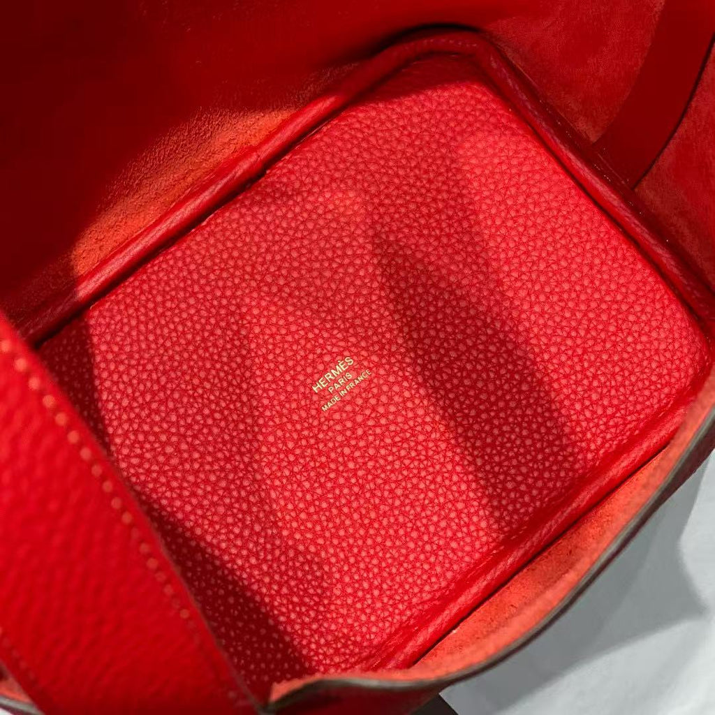 Hermes Picotin Lock 18 Red Calfskin Bag