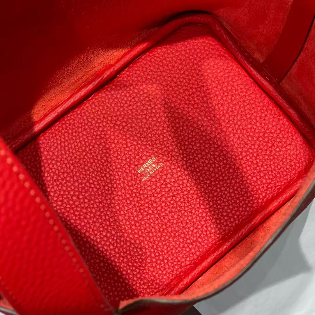 Hermes Picotin Lock 18 Red Calfskin Bag