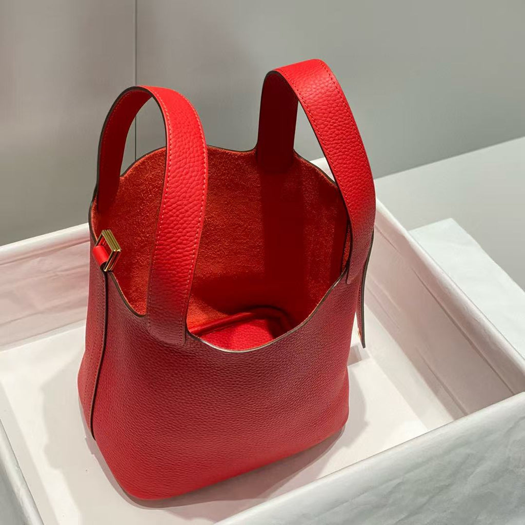 Hermes Picotin Lock 18 Red Calfskin Bag