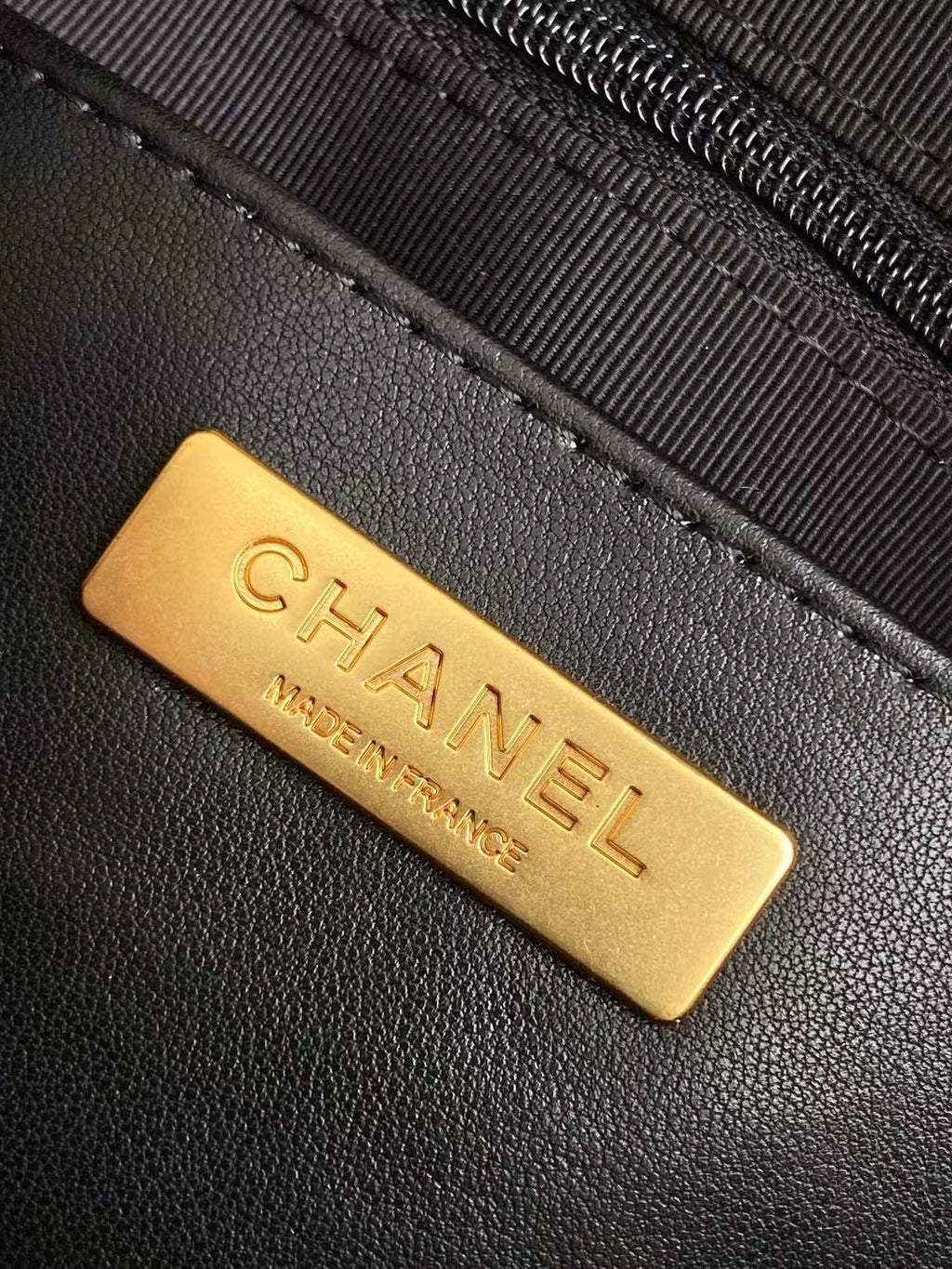 Chanel Handbag 21 in Black Patent Quilted Calfskin with Gold Chain