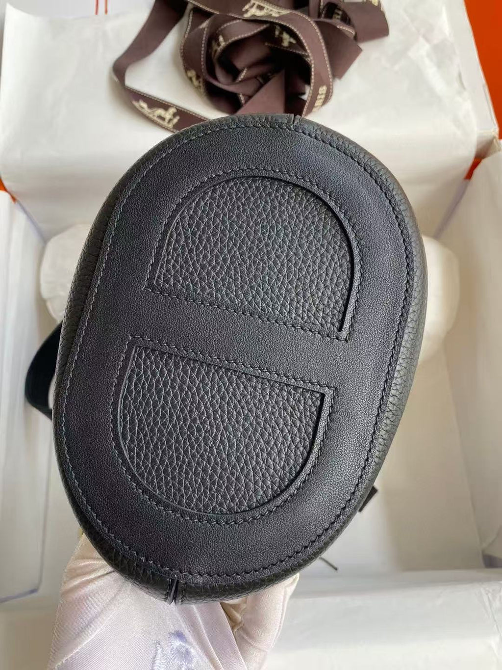 Hermes 25S in the Loop 23 in Black Calfskin Silver Hardware TP3 Bag