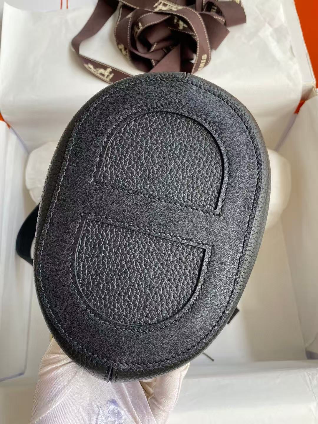 Hermes 25S in the Loop 23 in Black Calfskin Silver Hardware TP3 Bag