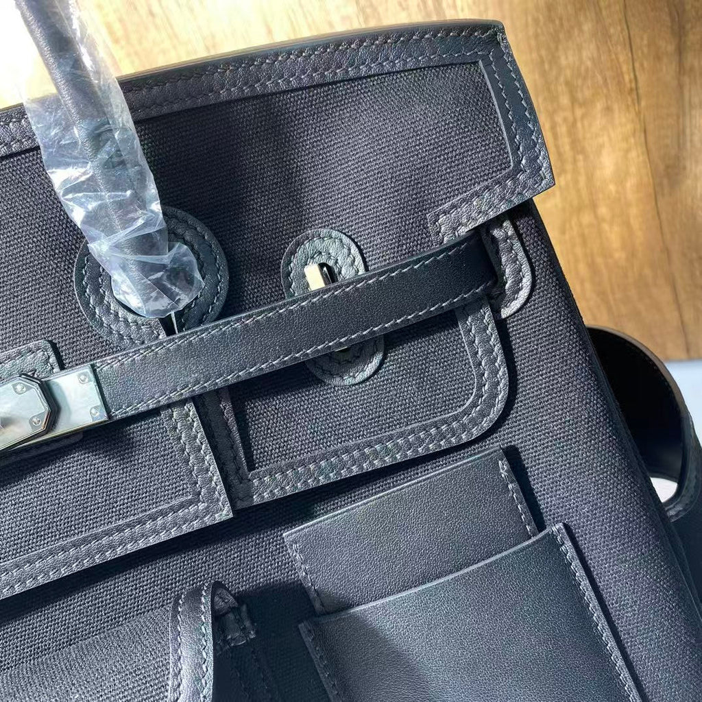 Hermes Birkin Cargo 35cm Black Canvas and Leather Silver Hardware Bag