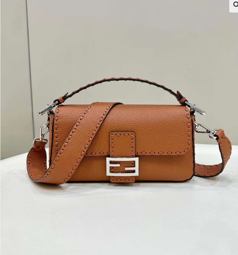 Baguette 27cm Tan Calfskin Silver Hardware