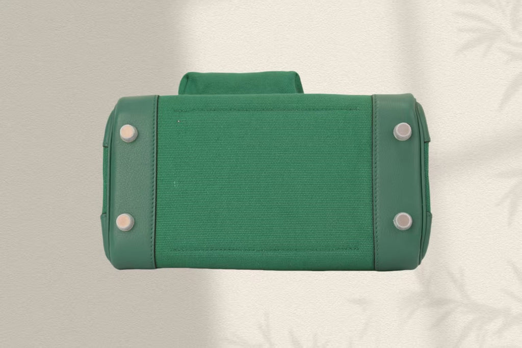 Hermes Birkin Cargo 25cm Green Canvas and Leather Silver Hardware Bag