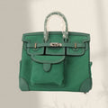 Hermes Birkin Cargo 25cm Green Canvas and Leather Silver Hardware Bag