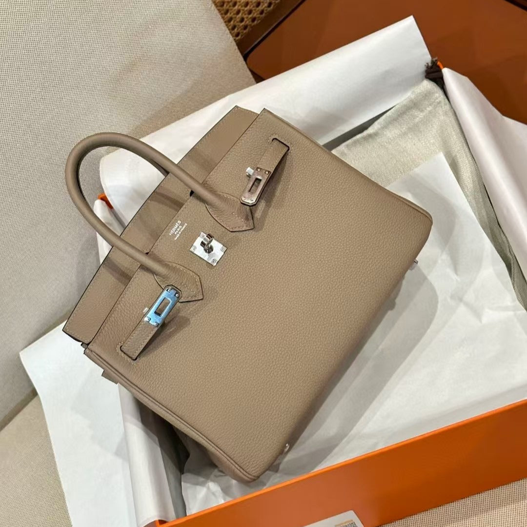Hermes Birkin 20cm Brown Togo Leather Silver-Tone Hardware Bag