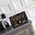 Chanel 20 Sequins Flap Bag in Black Mix Brown