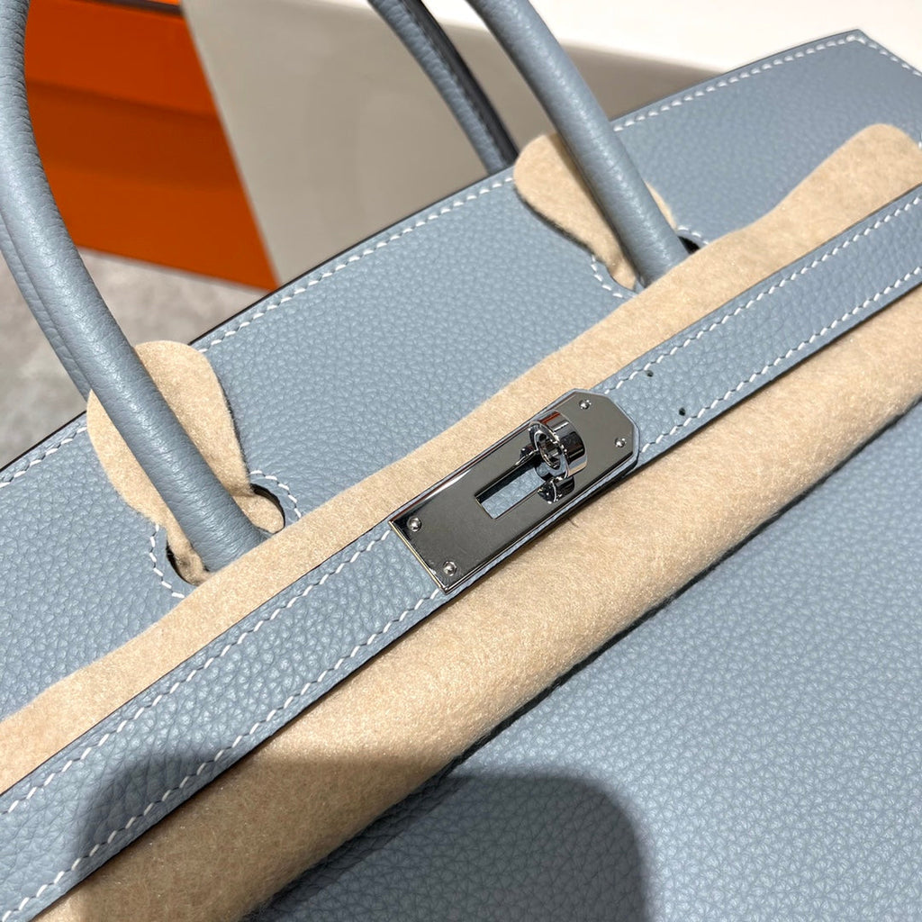 Hermes Birkin 30cm Cloud Blue Togo Leather Silver Hardware Bag